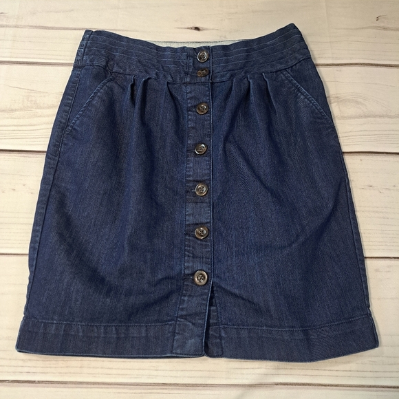 Pilcro and the Letterpress Dresses & Skirts - Pilcro And The Letterpress Darkwash Button Front Denim Skirt Size 8